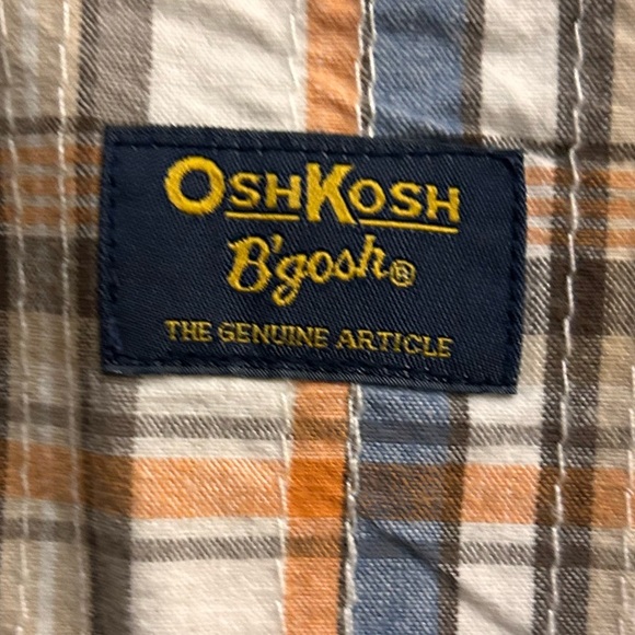 Vintage Osh Kosh B'Gosh Vestbak plaid Logo Overalls Size 18 month - Picture 2 of 10